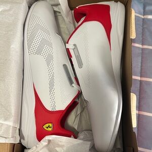 Ferrari Men's Red and White Sneakers